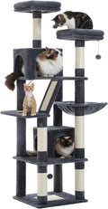 Large Cat Tree for Indoor Cats, Tall Cat Tree for Large Cats, Multi-Level Plush Cat Tower