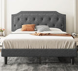 Upholstered Full Size Platform Bed Frame with Adjustable