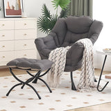 Modern Chair with Folding Footrest Lounge Accent Chai