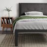 King Size Bed Frame with Upholstered Headboard, Platform Bed Frame with Metal Slats