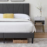 Queen Size Bed Frame Upholstered Platform with Complete Headboard and Strong