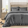 Queen Bed in a Bag 7 Pieces Comforter Set Queen, Ruffle Bedding Comforter Set Black