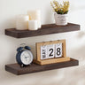 Floating Shelves Wall Mounted Set of 2 - Handcrafted European Pine Natural Rustic