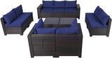 7 Pieces Outdoor Patio Furniture Sets,Rattan Conversation Sectional Set