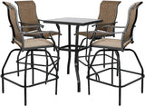 Patio Bar Set  Swivel Bar Stools Outdoor Bistro Textilene Furniture Stability All-Weather Set