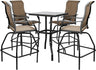 Patio Bar Set  Swivel Bar Stools Outdoor Bistro Textilene Furniture Stability All-Weather Set