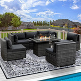 PE Wicker Patio Furniture Set Sectional High Back Large Size Sofa Sets