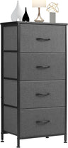 Dresser for Bedroom, Storage Drawers Skinny Fabric Storage Tower with 4 Drawers