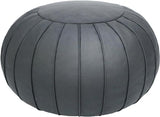 Handmade Pouf Footstool Ottoman Leathaire Poufs 23" x 14" - Storage Round Floor