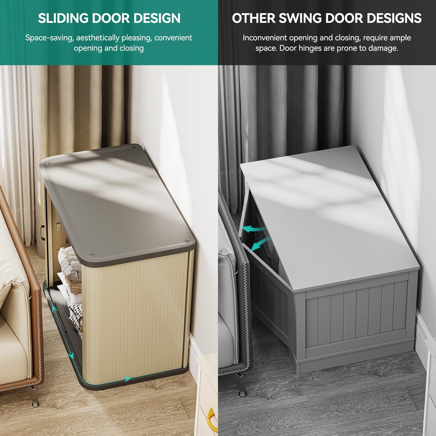 Double-wall cabinet with sliding doors in 37 and 73 gallon sizes

