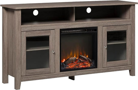 Highboy Fireplace TV Stand for TVs up to 65 Inches