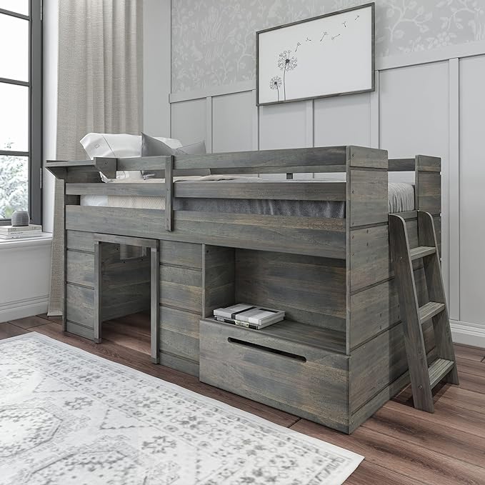 Modern Farmhouse Low Loft Bed