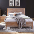 Montauk Solid Wood Bed, Queen Size, Rustic Walnut