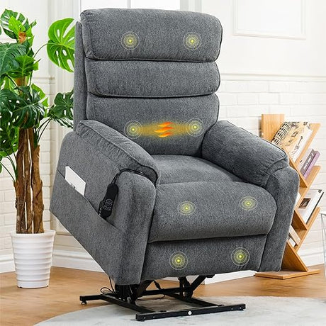 Dual Motor Recliner with USB and Massage – Grey