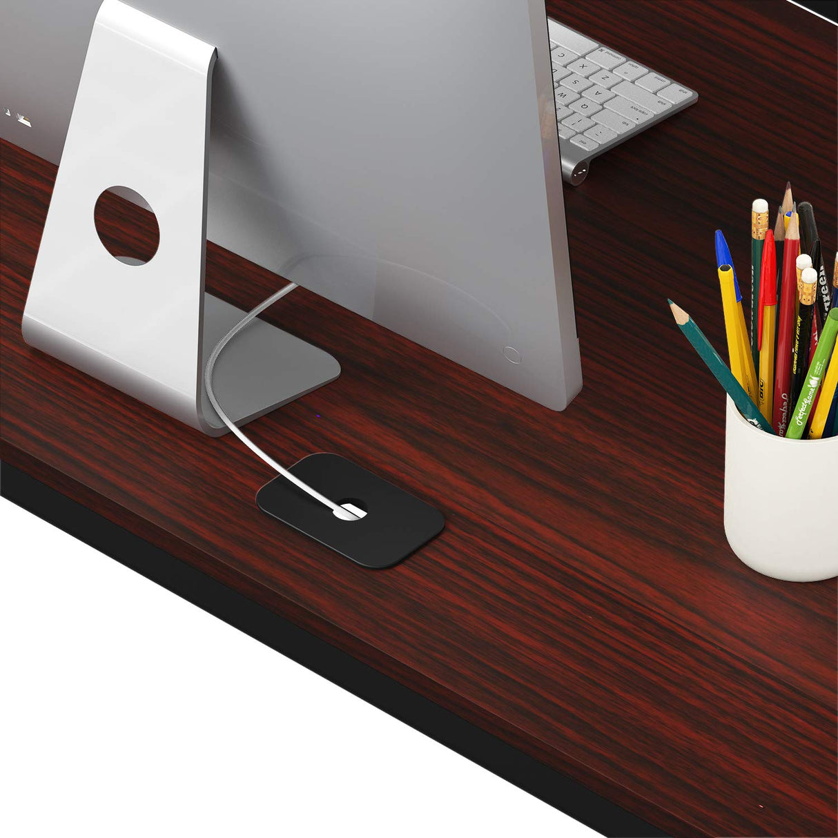 Durable Steel Frame L-Shaped Workstation with Cable Grommets