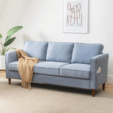 Fabric Loveseat Sofa Couch with Armrest Pockets