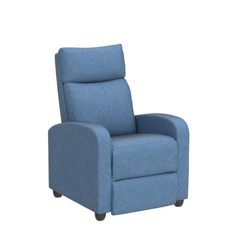 EaseNest Blue Fabric Recliner Chair with Massage Function