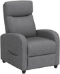 EaseNest Grey Fabric Recliner Chair with Wing Back