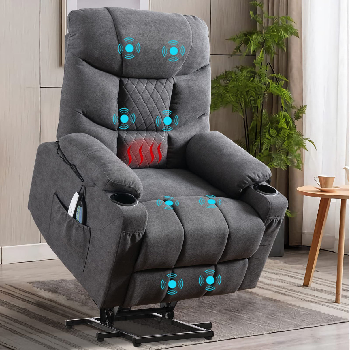EaseRise Power Lift Recliner Chair with Massage and Heat