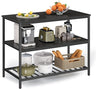 Kitchen Island with 3 Shelves, 47.2 Inches Kitchen Shelf with Large Worktop