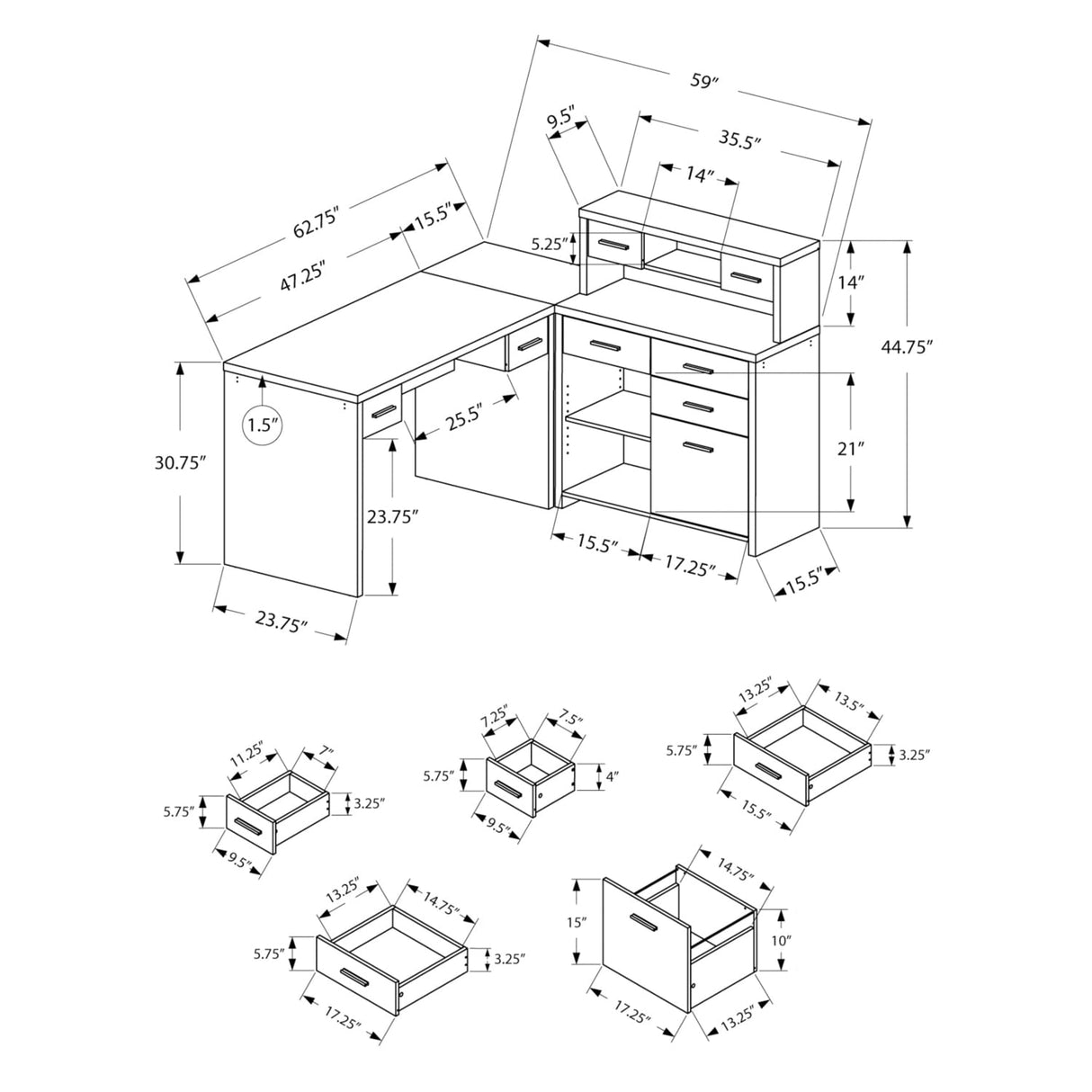 Ergonomic Gaming Desk with Storage and Cable Management