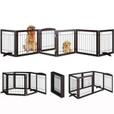 Folding No-Assembly Pet Gate 144" Wide, 30" Tall Wooden Dog Gate