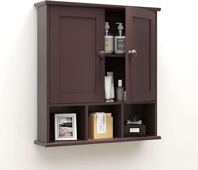 Bathroom Cabinet,Bathroom Wall Cabinet with 2 Door Adjustable Shelves