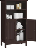 Bathroom Floor Cabinet, Free Standing Cabinet with Double Door and Adjustable Shelves