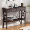 Console Sofa Table Classic X Design with 2 Drawers