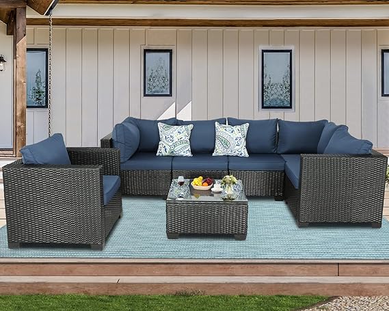 Patio Furniture Sets Outdoor Rattan Wicker Conversation Sofa