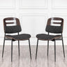 Mid Century Modern Dining Chairs, Black Leather Upholstered Kitchen