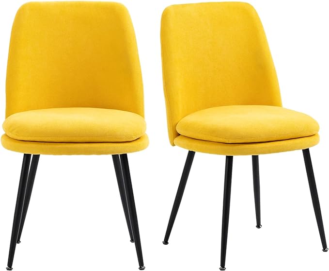 Modern Upholstered Dining Chairs Set of 2 with Seat Cushion