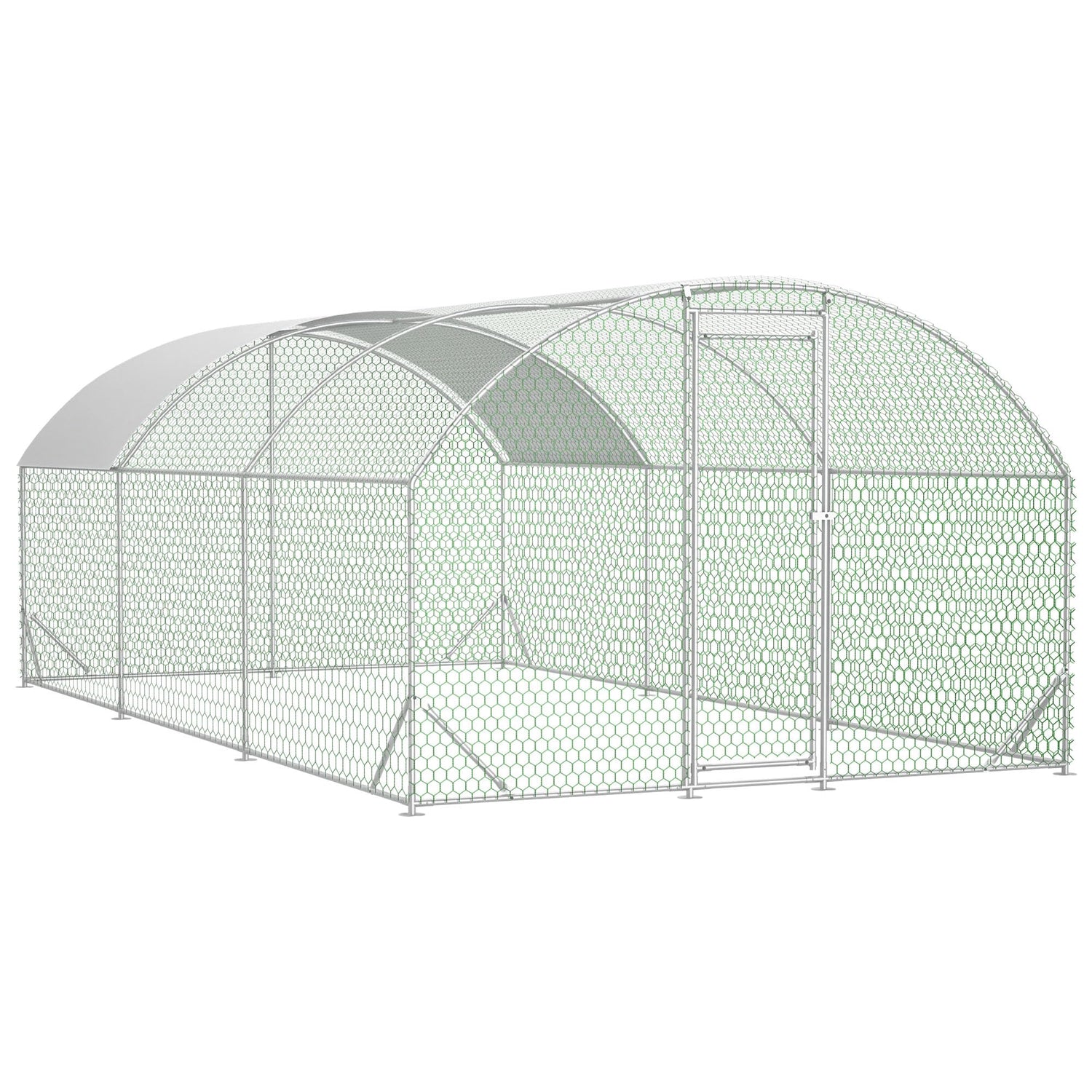 FarmGuard XL galvanized steel walk-in chicken coop with predator-proof mesh