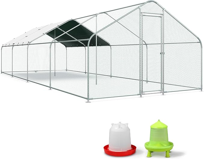 FarmView galvanized metal chicken coop with walk-in door