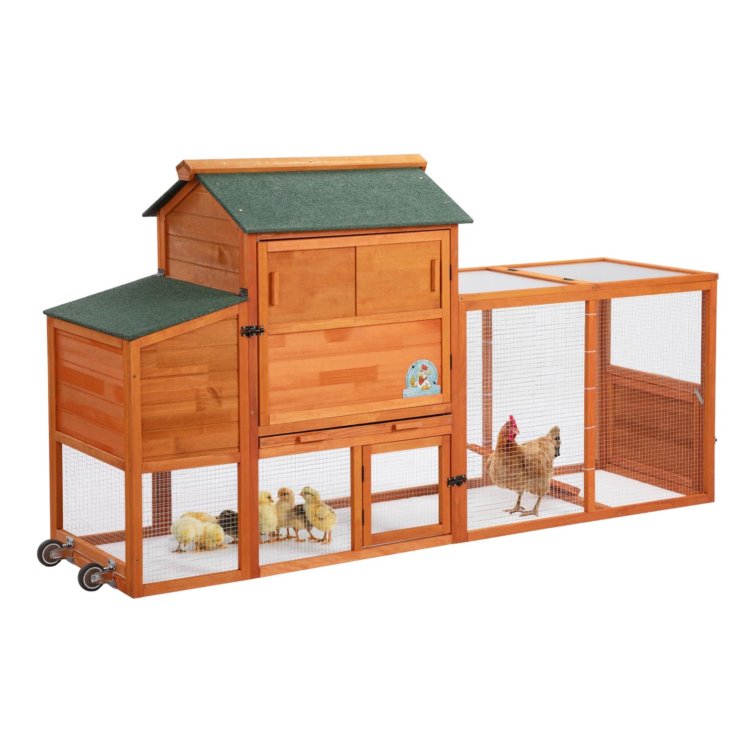 Farmstead Flexi wooden chicken coop with living area and run