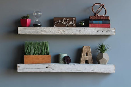 Reclaimed Wood Shelves Floating Or with Brackets Amish Handcrafted in Lancaster County