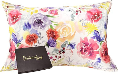 100% Silk Pillowcase for Hair Zippered Luxury 25 Momme Mulberry Silk Charmeuse Silk