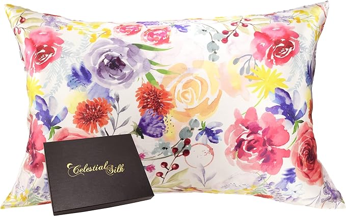 100% Silk Pillowcase for Hair Zippered Luxury 25 Momme Mulberry Silk Charmeuse Silk