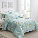 , Elegant Flower Botanical Smooth Soft Microfiber Floral Comforter Set