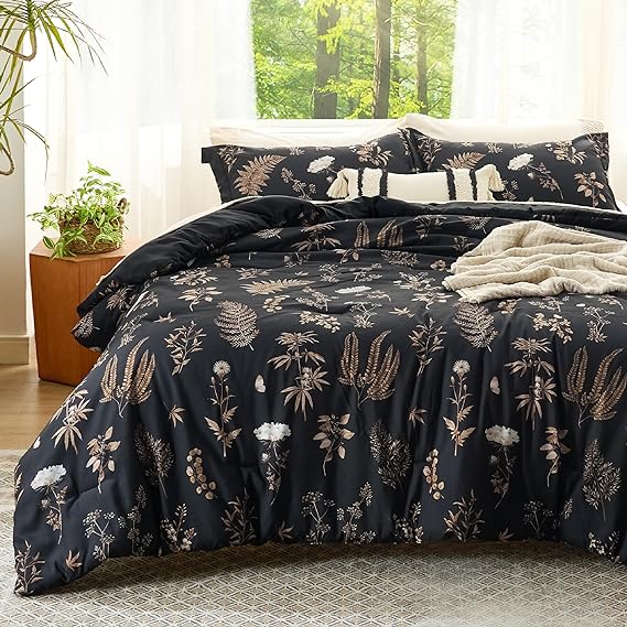 Plaid Comforter Set - Bedding Comforter Set Queen, Reversible Blue Buffalo