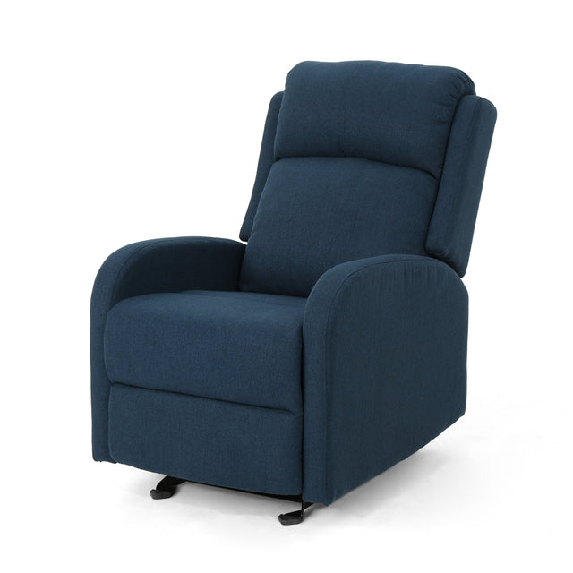 FlowForm Navy Blue Manual Recliner Chair with Waterfall Back