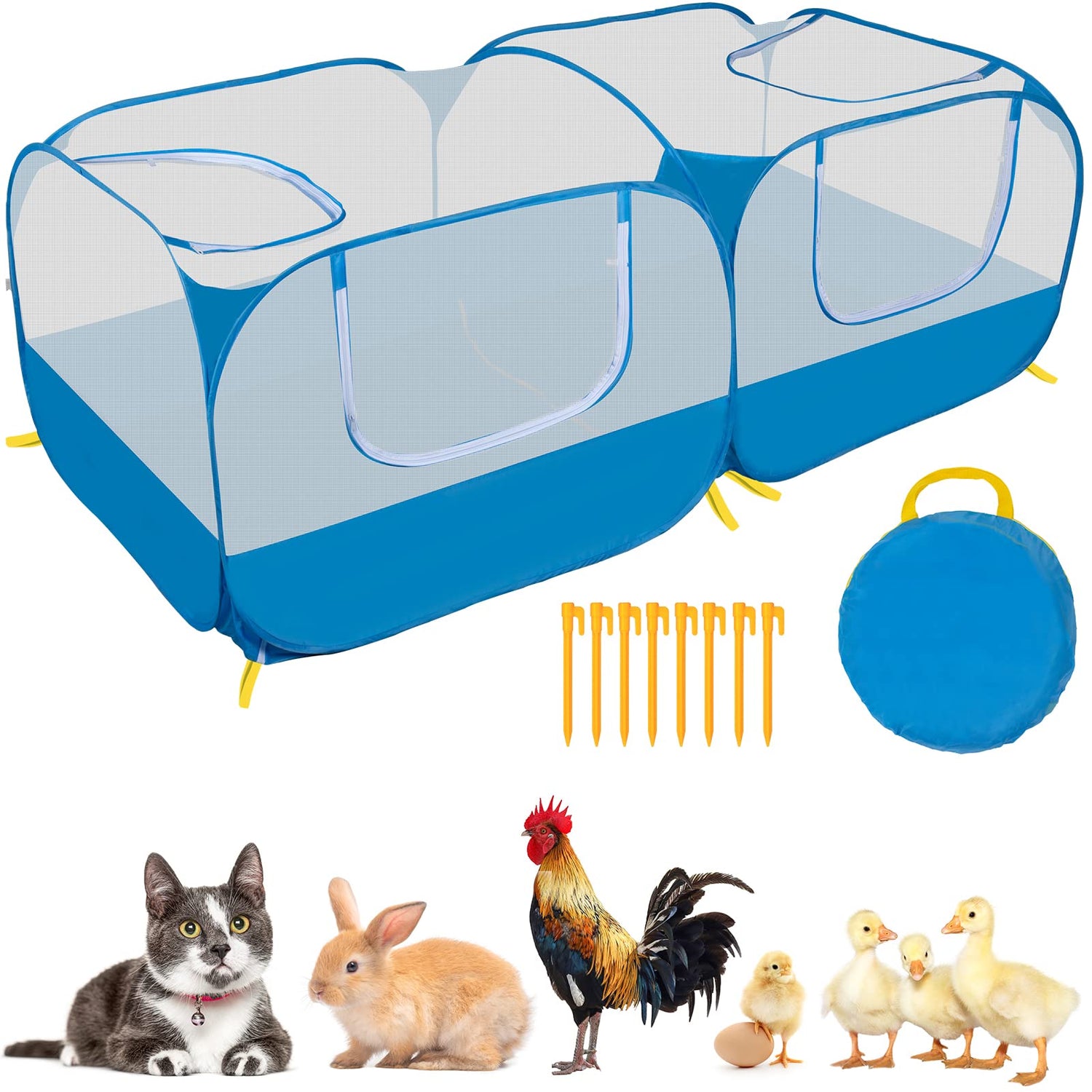 Foldable outdoor pet tent for small animals with sunshade cover option