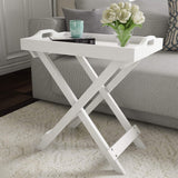 Folded FlexServe tray table showing compact storage