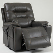 Front view of Irene MaxComfort XL grey faux leather lift recliner