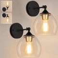 Farmhouse Wall Light Fixtures Set of 2, Industrial Wall Sconces for Hallway