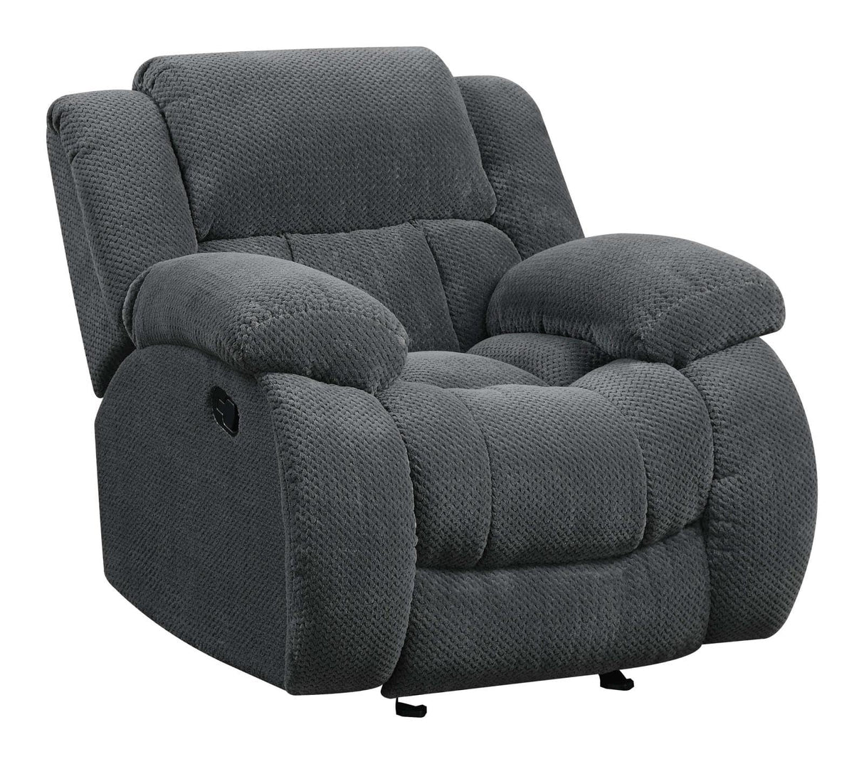 GlideEase Charcoal Glider Recliner Front View