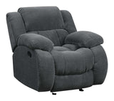 GlideEase Charcoal Glider Recliner Front View