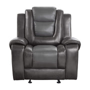 GlideMode Two-Tone Gray Faux Leather Recliner Chair 