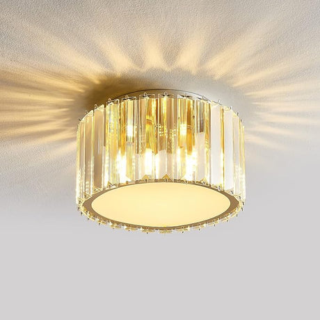 Modern Crystal Ceiling Light Fixture, Mini Flush Mount Crystal Chandelier