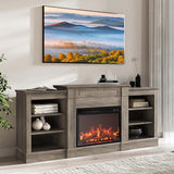 Modern 66" Electric Fireplace Heater Mantel TV Stand